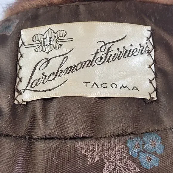 1950s Larchmont Furriers Mink Fur Stole Wrap Shawl - Picture 9 of 9